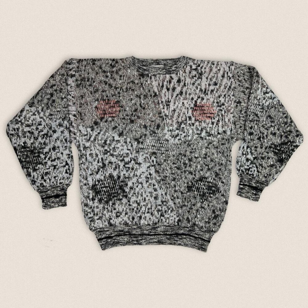 Vintage 90s Acrylic Blend Sweater Crew Neck Multicolor Index Size‎ Small